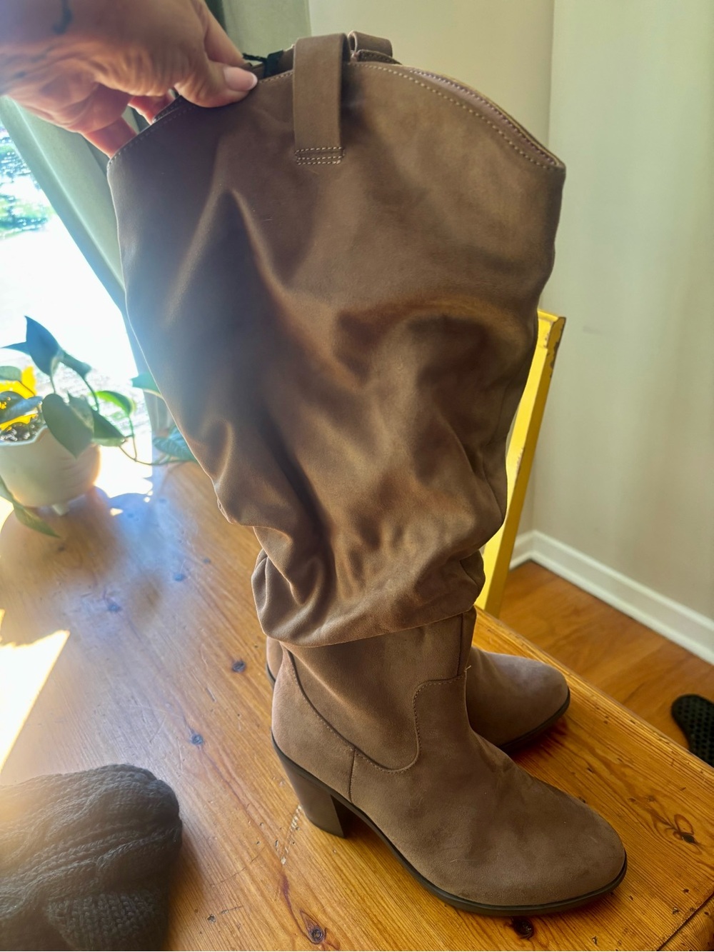 Women’s Brown Heeled Slouch Boot